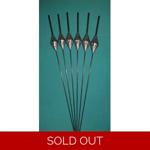 SRG023 Pack of 6 High Quality Pole Floats Diamond Black Tip Fiberglass Stem